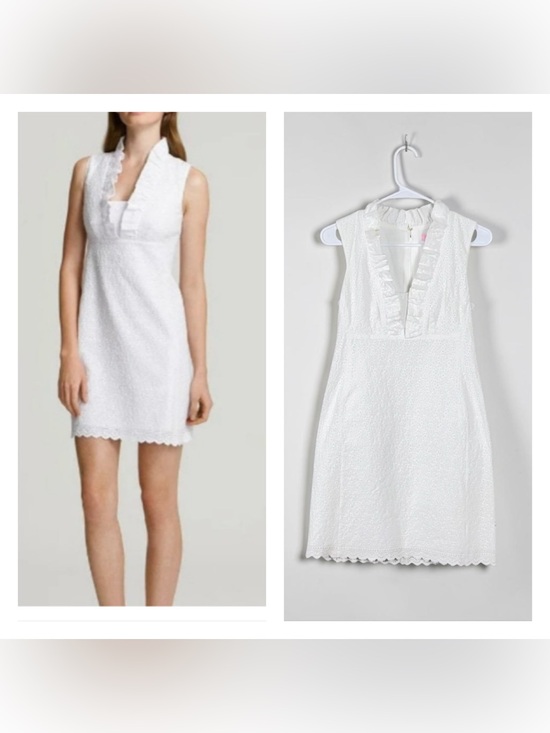Lilly Pulitzer Dresses & Skirts - Lilly Pulitzer Adeline Lace Eyelet Mini Dress White Size 2 Coastal Coquette